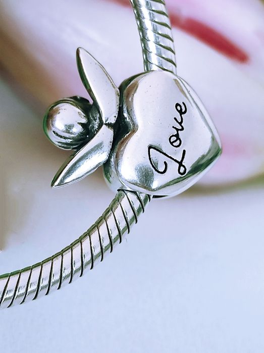 Serce z aniołem napis angel Charm's modułowy