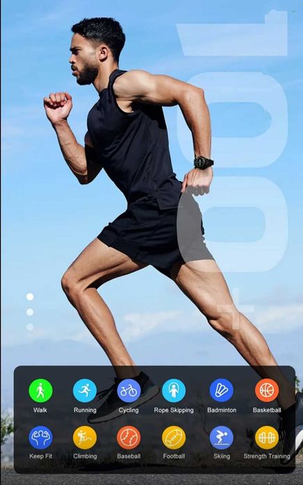 Smartwatch męski ze słuchawkami LONZERUI G-SHOCK Inteligentny 2w1 NOWY