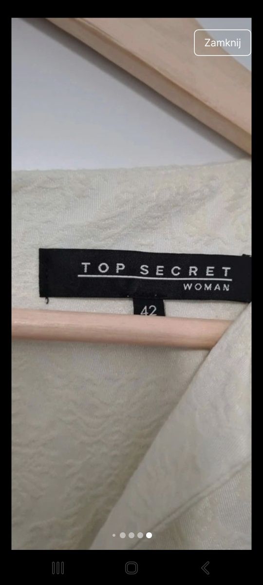 Sukienka Top Secret 42 biała kremowa elegancka
