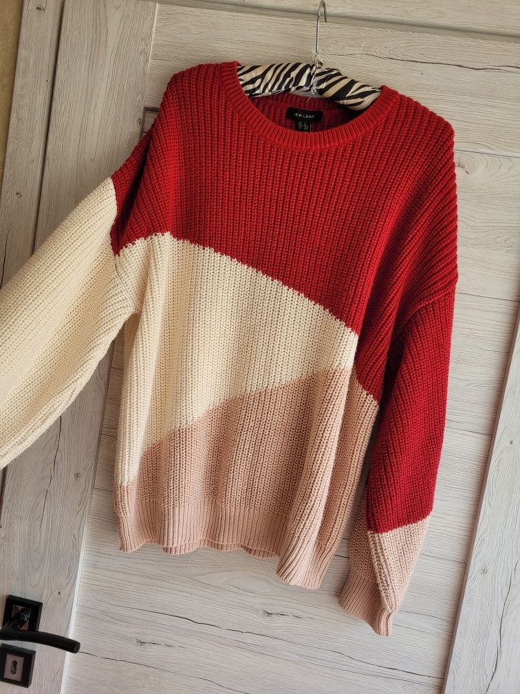 Sweter Nowe Look L Tricolor