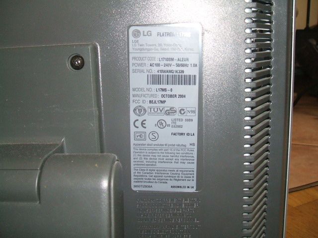 Monitor LG 17 cali