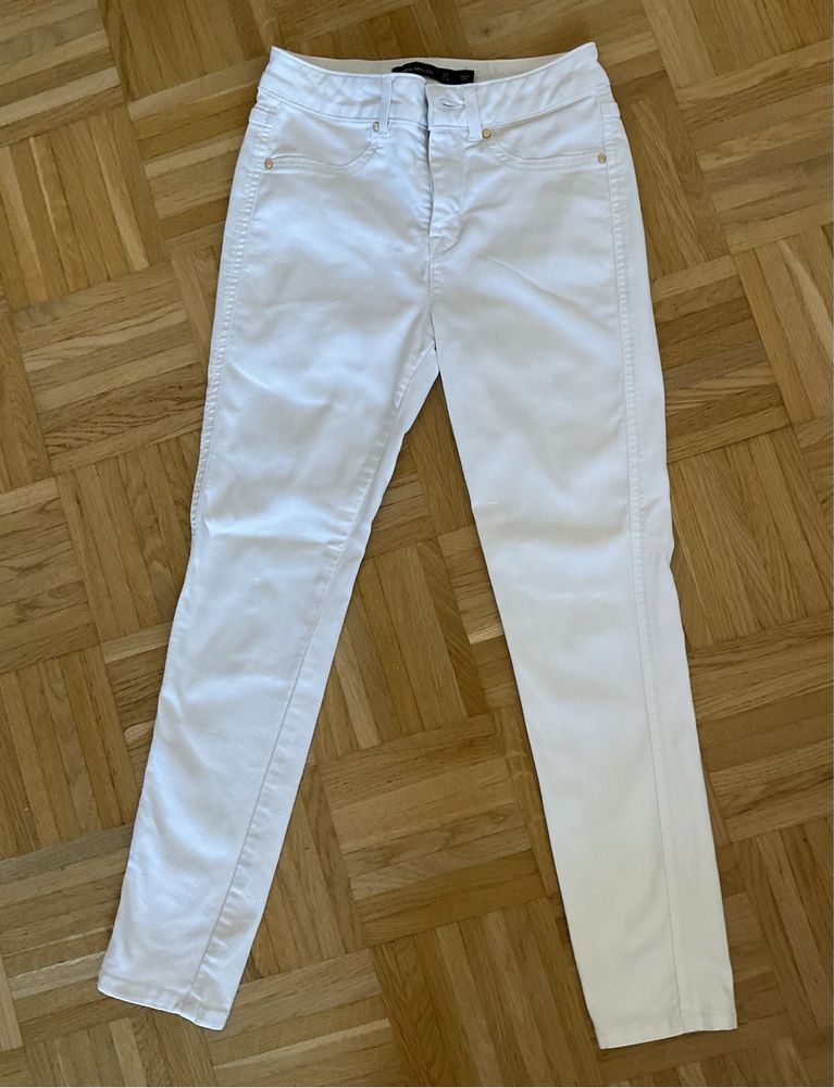 Elastyczne dżinsy jeansy rurki skinny białe dla dziewczynki r. 140-146