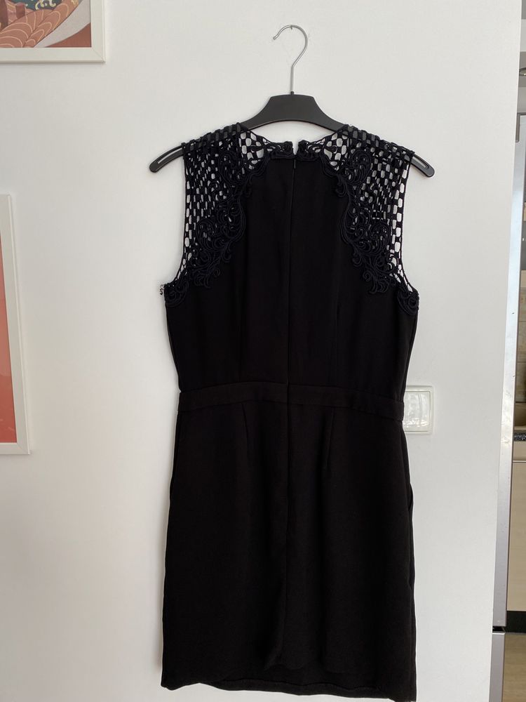NOWA czarna sukienka z ażurowymi rękawkami mała czarna M 38