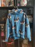Kukukid niebieska bluza z kapturem oversize 110/116 bassety psy