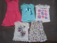 Letnie bluzki i sukienka roz 122-128