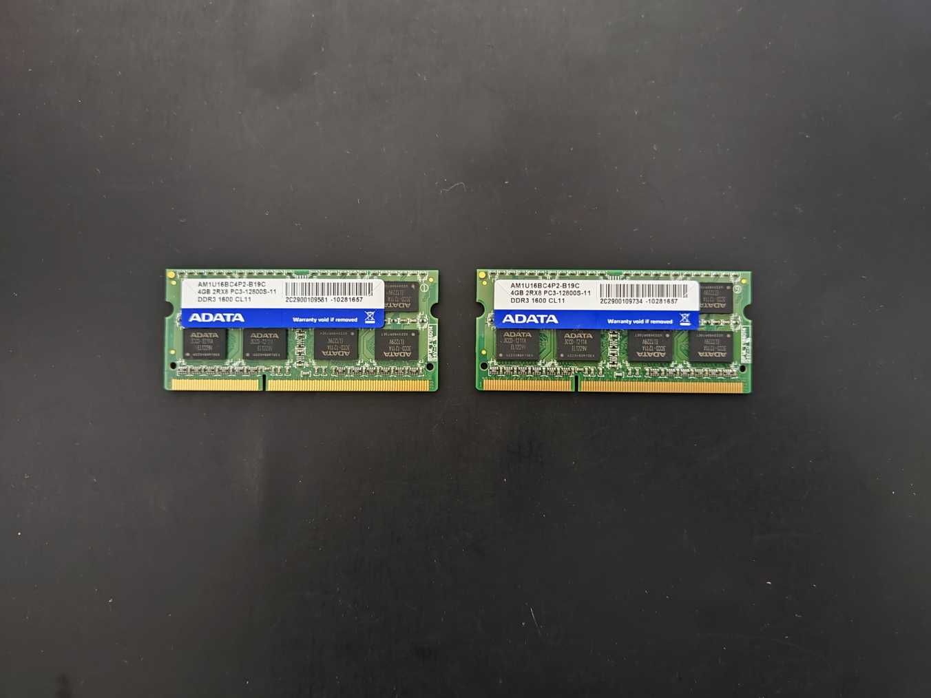 2 Módulos de Memória RAM - Total: 8GB DDR3 1600MHz (Portáteis)