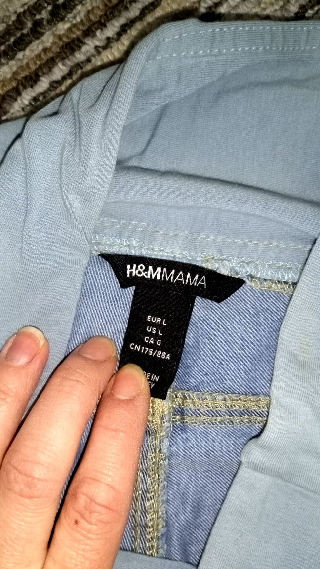 Spodnie ciążowe niebieskie przecierane H&M Mama