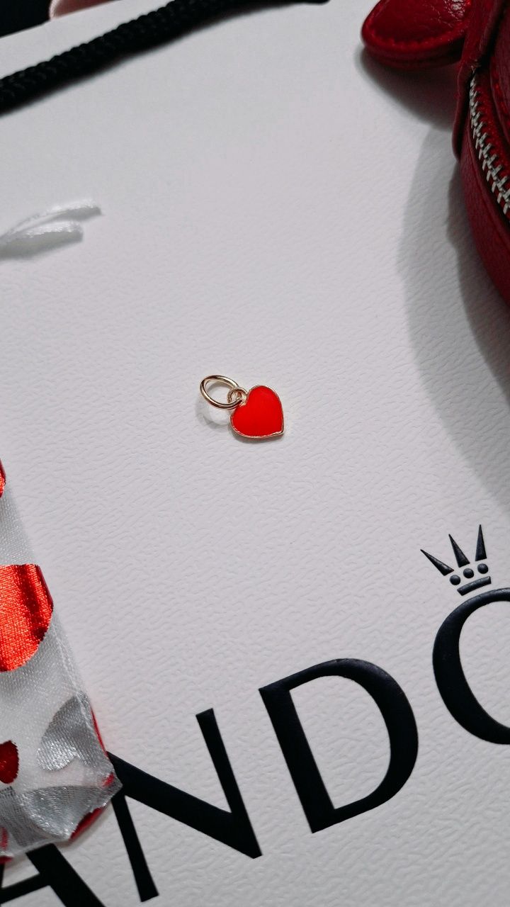 Zawieszka czerwone serduszko charms do Pandora - Prezent na Walentynki