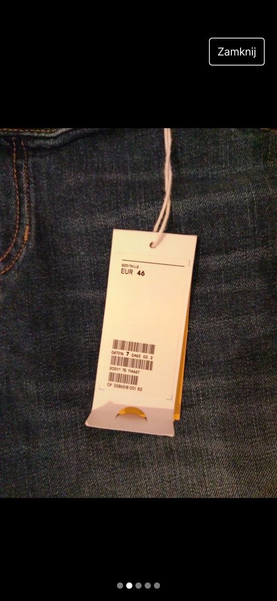 Jeansy ciążowe H&M Mama roz 46