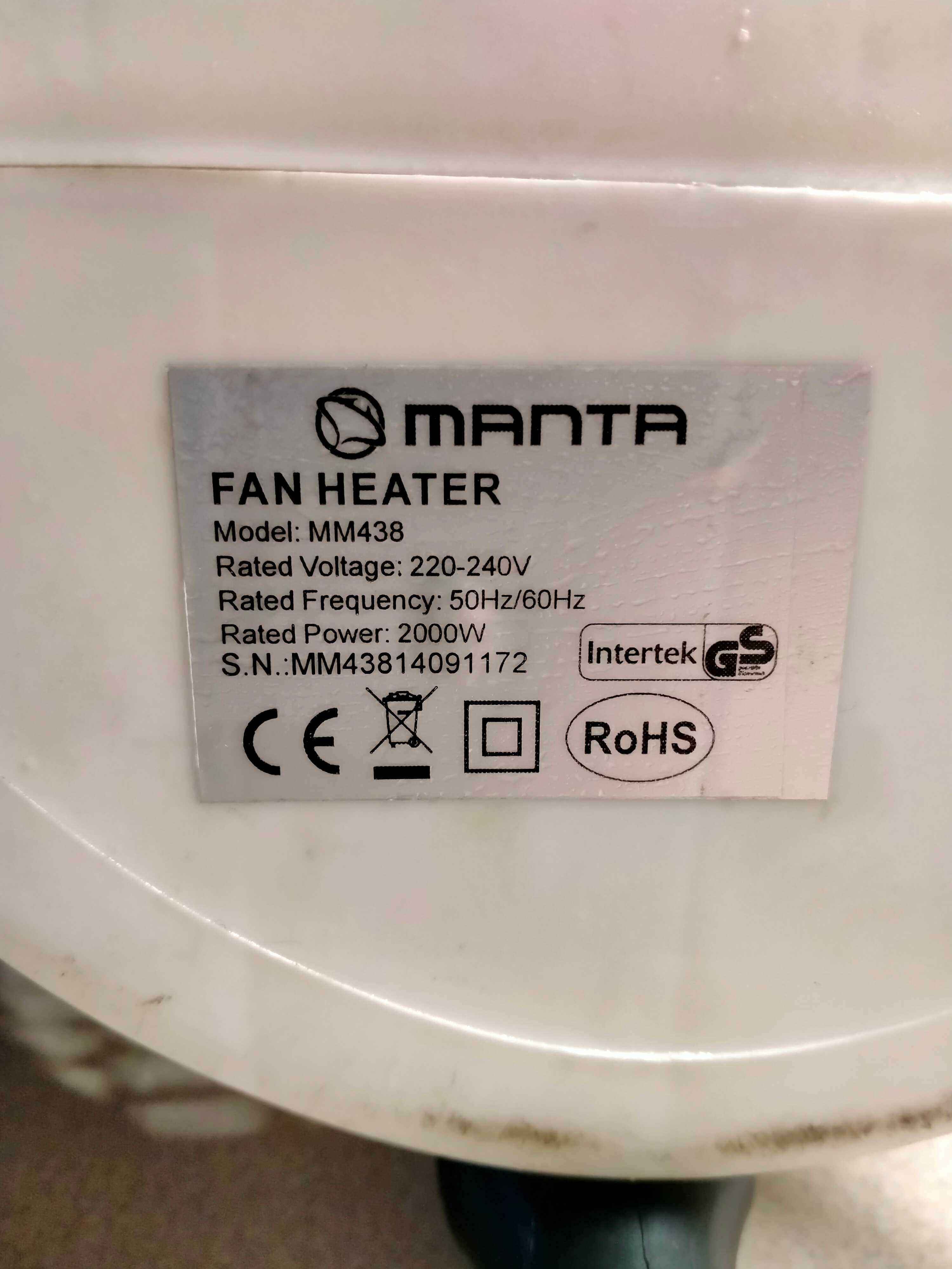 Termowentylator MANTA  2000W - biały