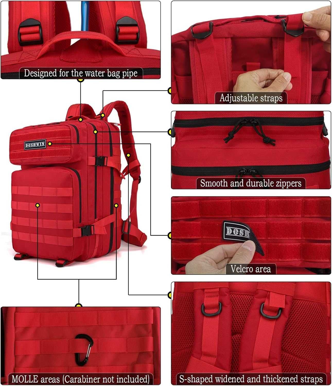DOSHWIN Taktyczny plecak wojskowy Molle Camp szturmowy 40 L