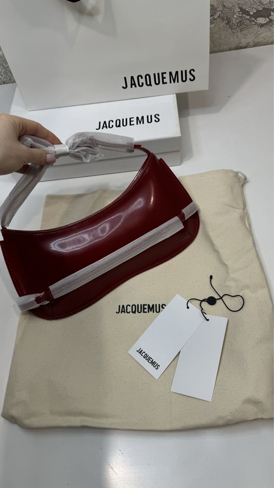 Женская сумка красная бордовая jacquemus