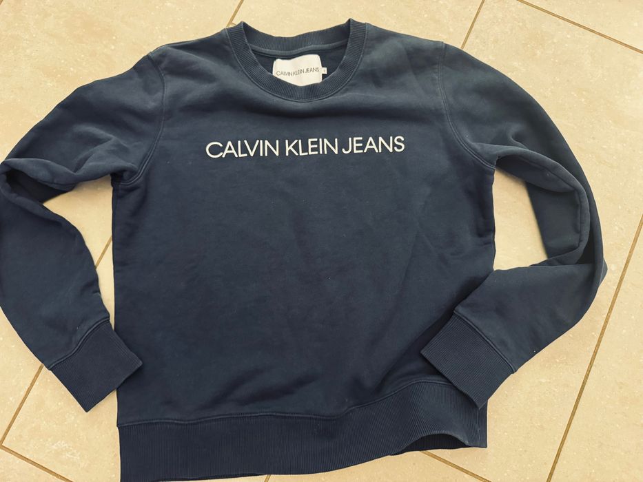 Calvin Klein Jeans bluza damska granatowa r. S bawełna logowana