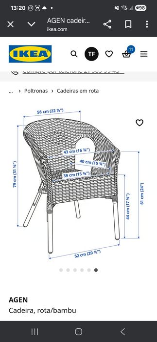 Cadeira Modelo Agen Ikea
