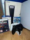 PS5 + 2 pady + ładowarka + 2 gry (Miles Morales + Horizon FW)