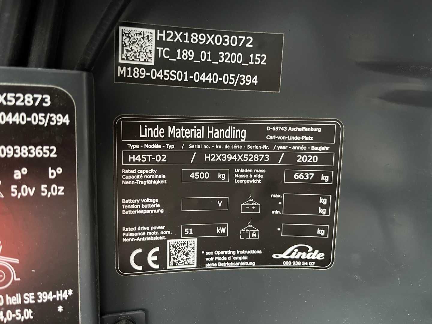 Wózek widłowy Linde H45T-02 Kabina LPG 2020 rok