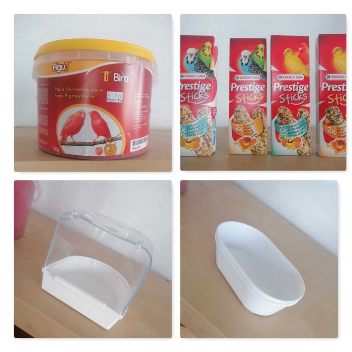 Alimentação e acessórios para roedores, peixes e aves MATERIAL NOVO