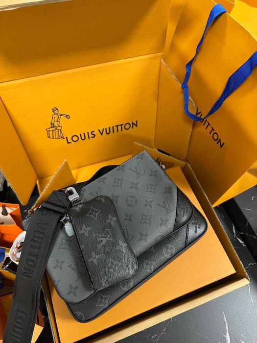 Сумка мужская Louis Vuitton trio чоловіча повний комплект бутика Тріо