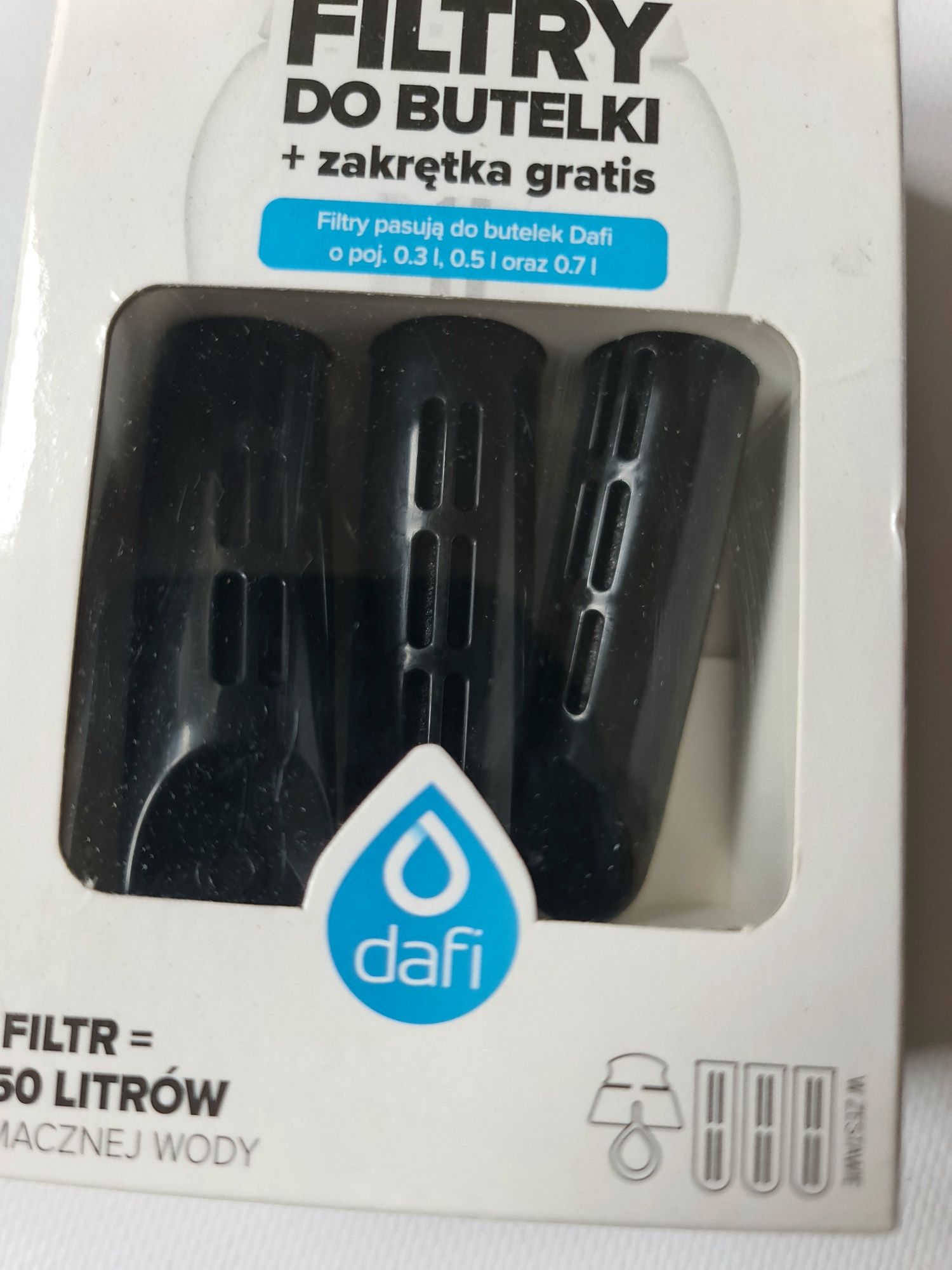 Filtr wkład filtrujący do butelki Dafi Soft Solid czarny 3szt gratis