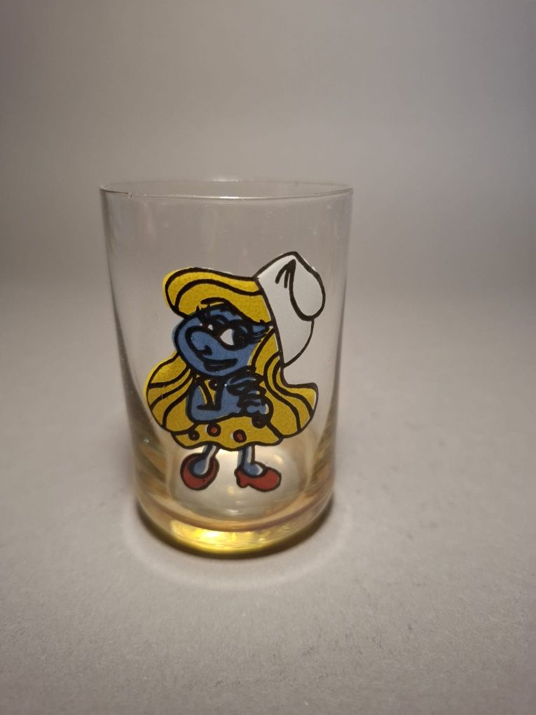 Zestaw szklanek szklaneczek smerfy
