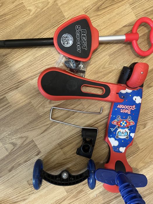 Самокат 5в1 Жук ,сонечко, червоного кольору