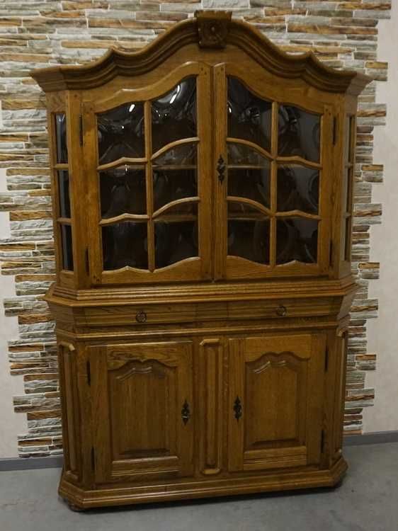 Witryna z Komodą Dębowa Lity Dąb   szer. 140 cm    (p-981)