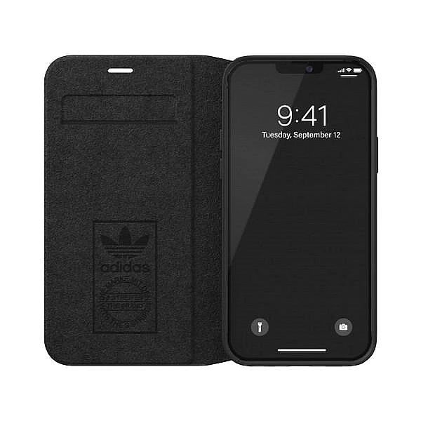 Etui Adidas OR Booklet Case PU na iPhone 12 / 12 Pro 6,1" - biało-czar