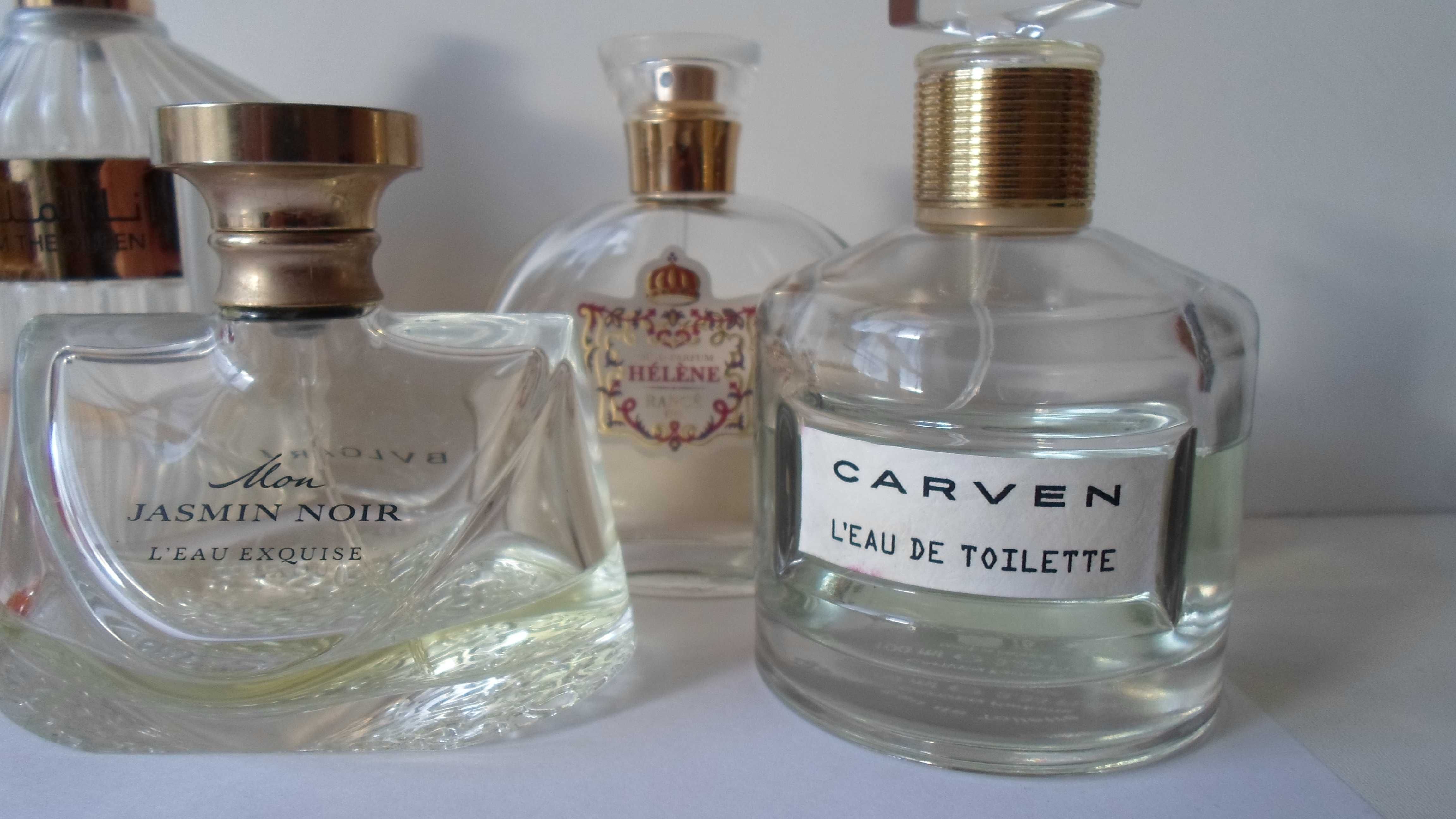 Carven 100ml , Rance 50ml, Bulgari Mon jasin Noir 75 m, I am the Queen