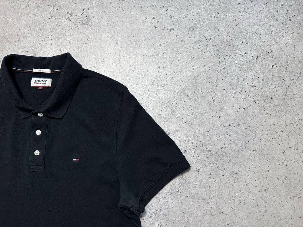Мужская Футболка Поло Tommy Hilfiger Черная Идеал Размер L-XL