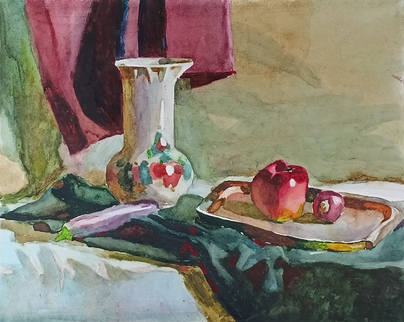 Натюрморт гуашью, акварелью. 40/50 . Рисунок