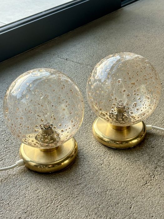 Dwie złote Lampki Kule Saku Luchten by Helena Tynell  lata 1960te