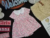 H&M - body sukienka króliczki , kołnierzyk r 56