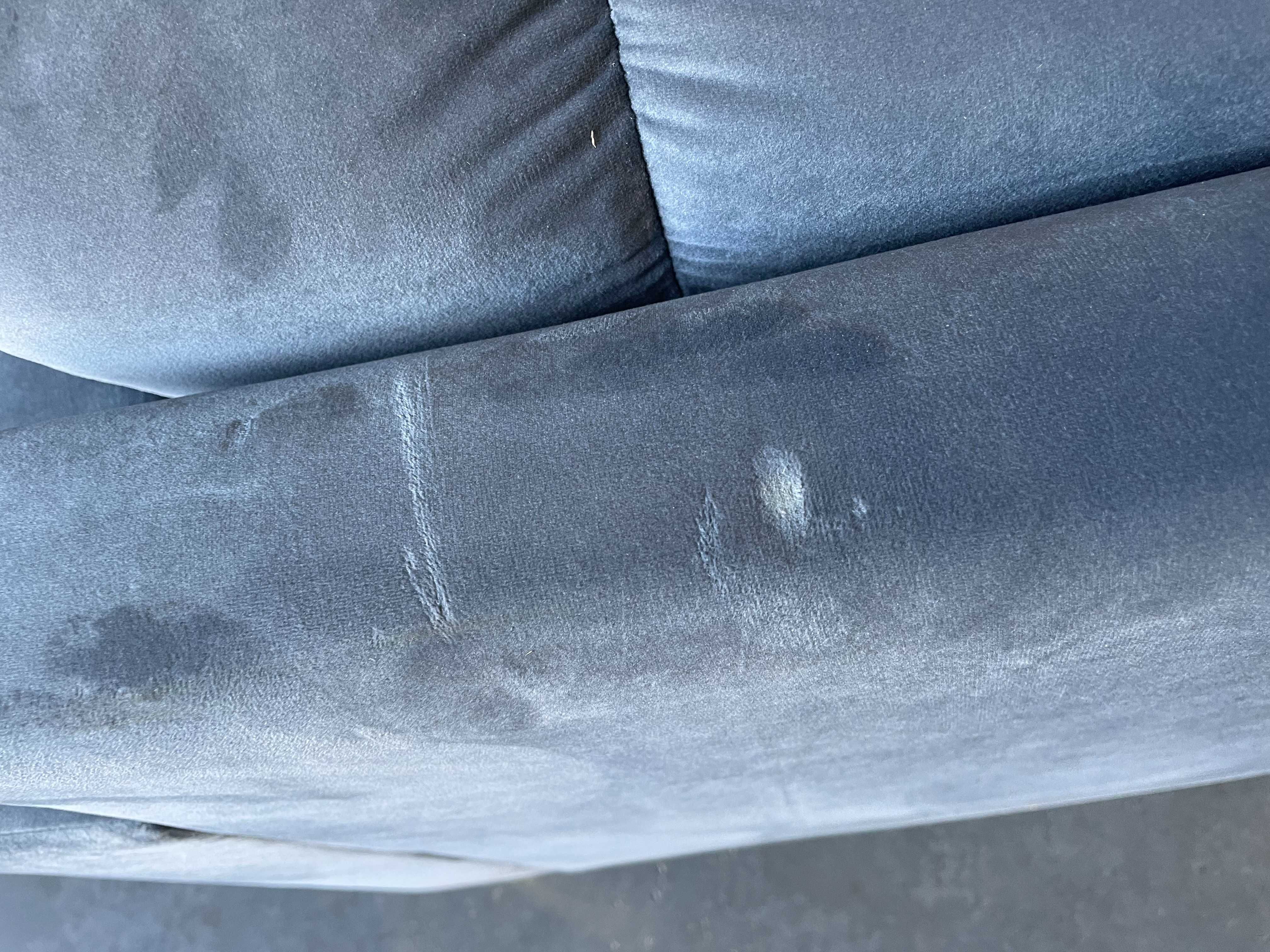 Sofa aksamitna 3-osobowa BALI jasnoniebieski - poekspozycyjna(2)
