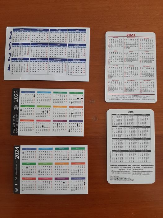 Coleção calendários vintage