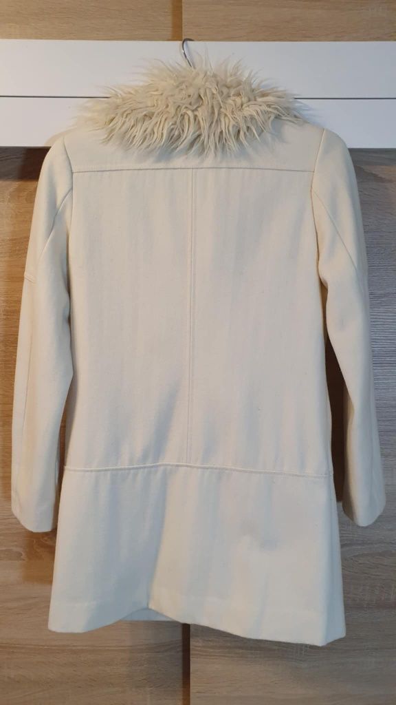 Płaszcz parka kremowy H&M rozmiar XS/34