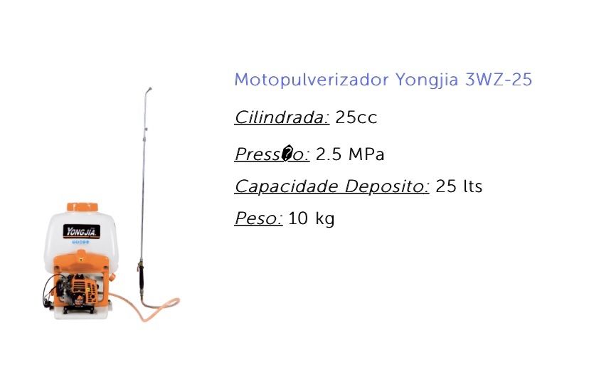 Motopulverizador Yongjia 3WZ-25 (NOVO)