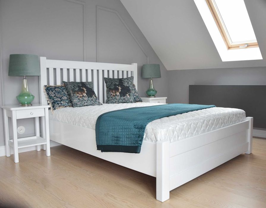 łóżko do sypialni Aston, łóżko drewniane dwuosobowe łóżko podwójne