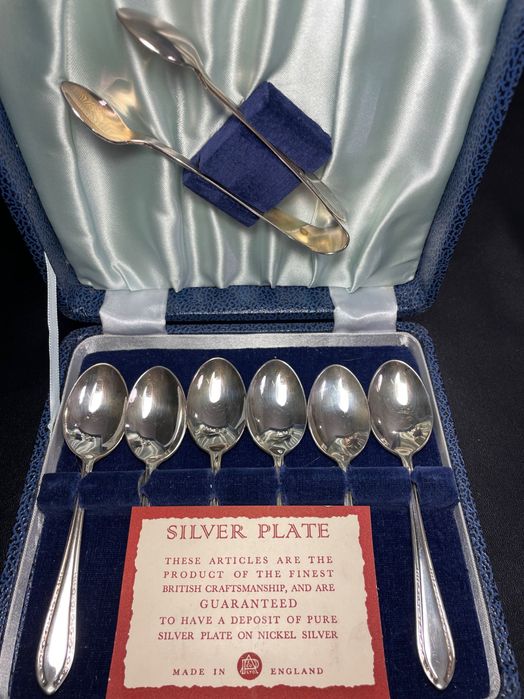 Conjunto de colheres de café + pinça açúcar [Made In England]