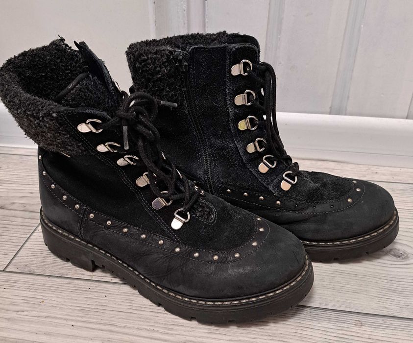 Buty zimowe, rozmiar 36, skóra naturalna