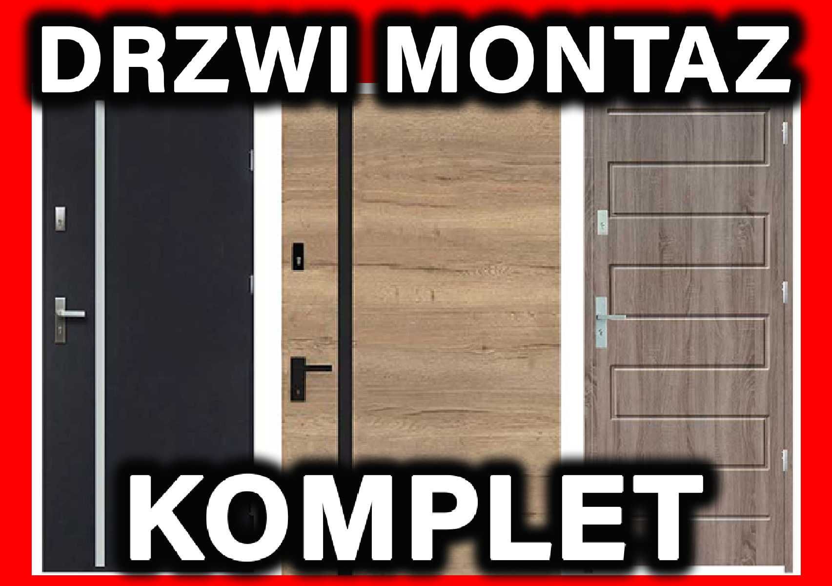 Drzwi Nysa z Montażem - Zewnętrzne Klatkowe Akustyczne Drewniane