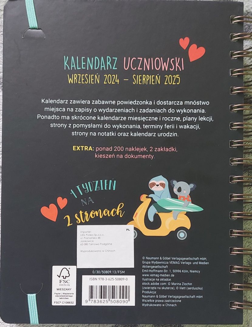Kalendarz uczniowski 2024/2025