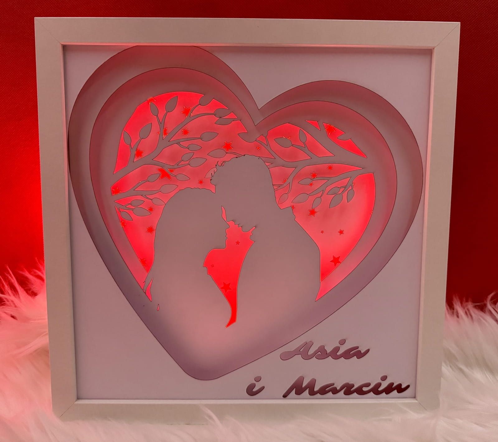 Ramka 3D LED Shadow Box Serce