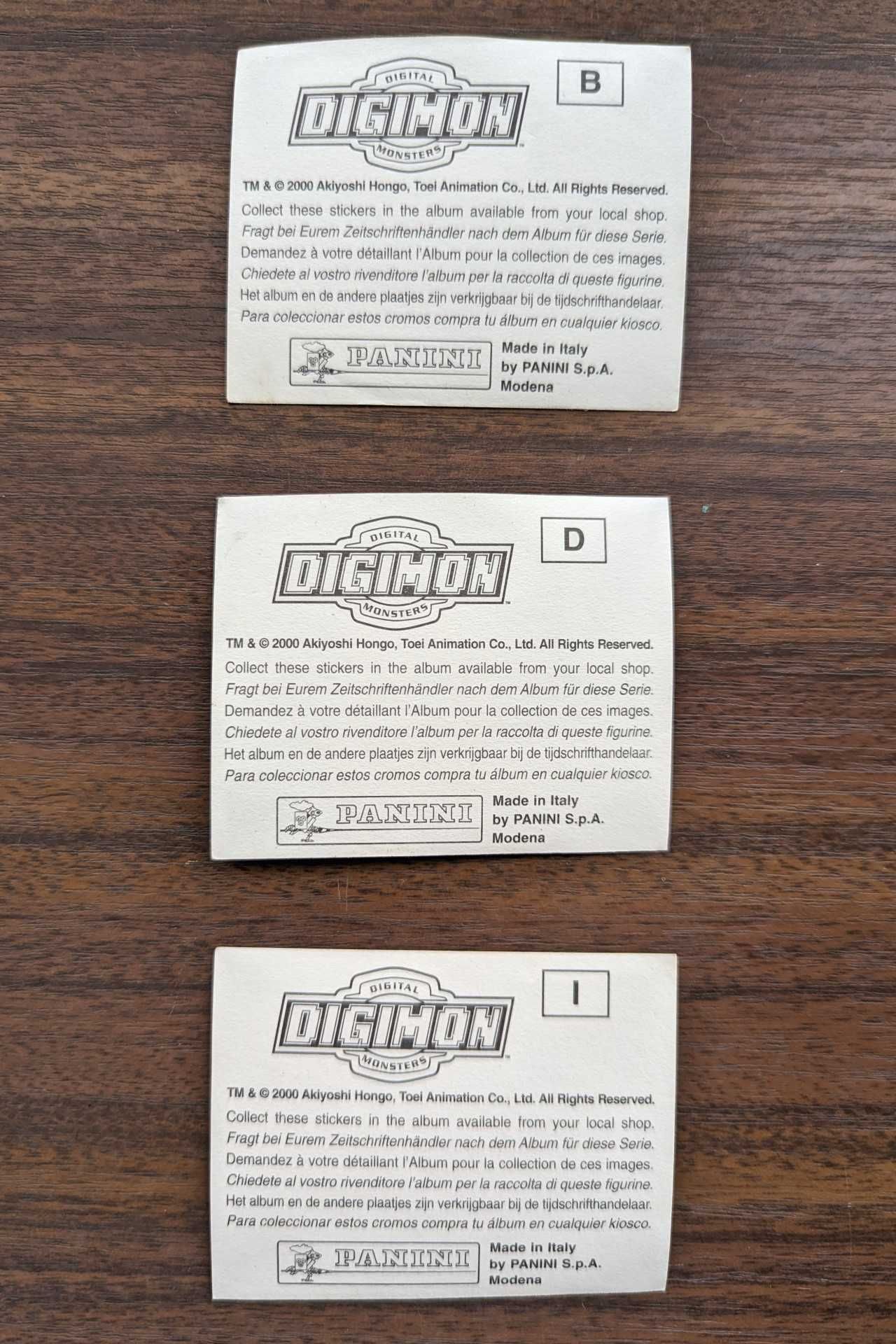 Cromos Digimon Panini