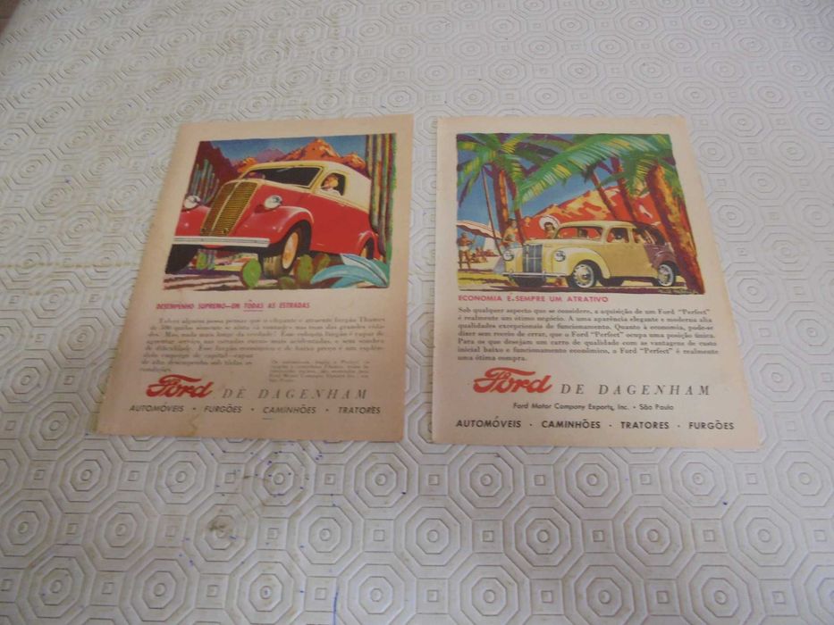 Publicidades antigas de Carros e Furgões Ford, anos 50