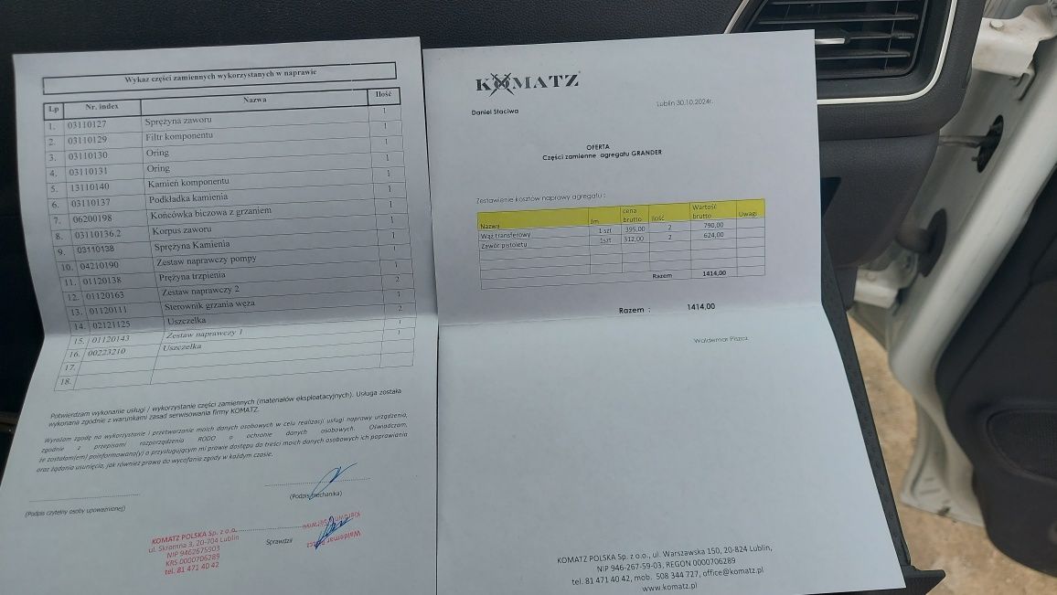 Agregat do Piany Pur Komatz Grander kompletny zestaw