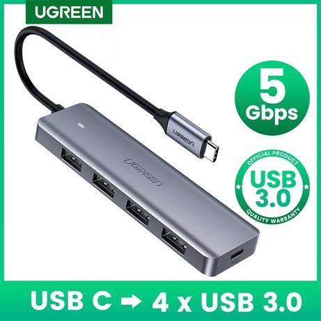 UGREEN USB хаб з тайпсі на  4 вихода на  USB 3.0