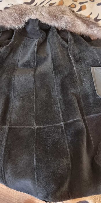 Женская дубленка  зима новая Турция м л с воротник чернобурки под пояс