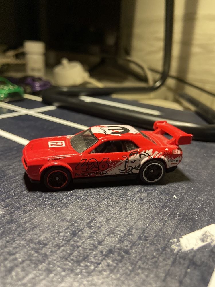 Dodge Challenger Drift car - Hotwheel - red - loose