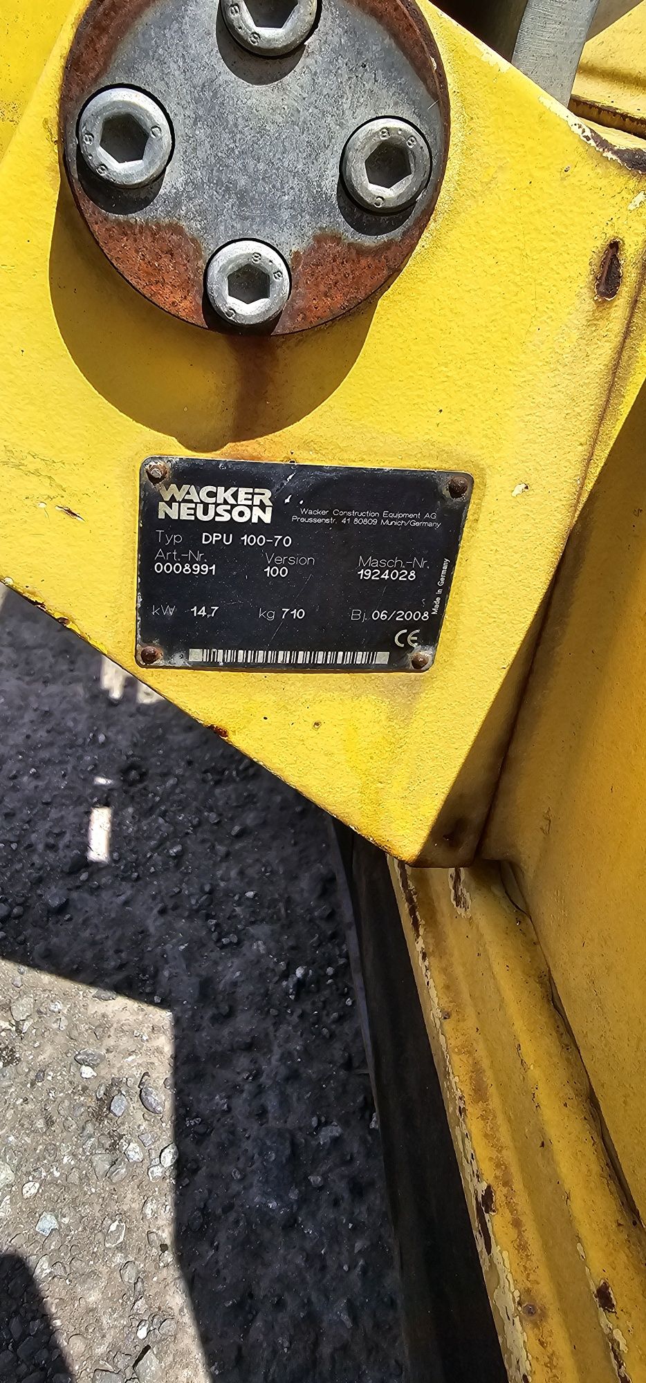 Zagęszczarka gruntu Wacker DPU 100-70  Bomag Weber dpu 80