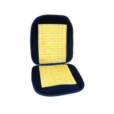 Mata Na Fotel Koralik Bambus Welur Niebieska